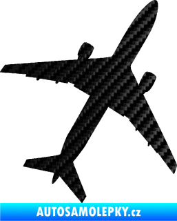 Samolepka Letadlo 018 pravá 3D karbon černý