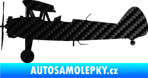 Samolepka Letadlo 020 levá Boeing Stearman model 75 biplane 3D karbon černý