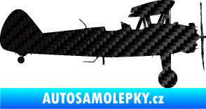 Samolepka Letadlo 020 pravá Boeing Stearman model 75 biplane 3D karbon černý