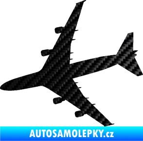 Samolepka letadlo 023 levá Jumbo Jet 3D karbon černý