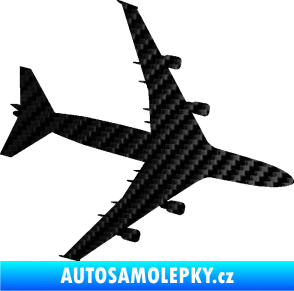 Samolepka letadlo 023 pravá Jumbo Jet 3D karbon černý