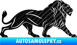 Samolepka Lev 007 pravá 3D karbon černý