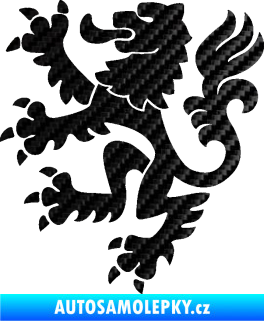 Samolepka Lev heraldika 001 levá Český lev 3D karbon černý