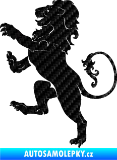 Samolepka Lev heraldika 004 levá 3D karbon černý