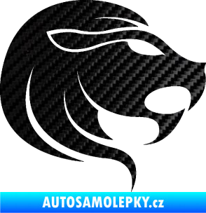 Samolepka Lev zvěrokruh 002 pravá 3D karbon černý