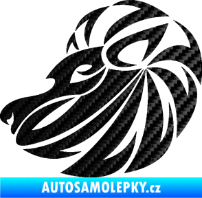 Samolepka Lev zvěrokruh 003 levá 3D karbon černý