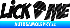 Samolepka Lick me nápis 3D karbon černý