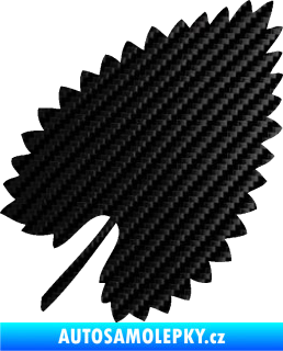 Samolepka List 001 pravá 3D karbon černý