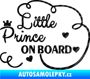 Samolepka Little prince on board nápis  3D karbon černý