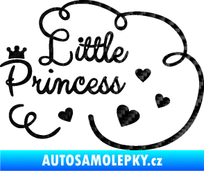 Samolepka Little princess nápis 3D karbon černý