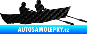 Samolepka Lodička 001 veslice levá 3D karbon černý