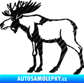 Samolepka Los 005 levá 3D karbon černý