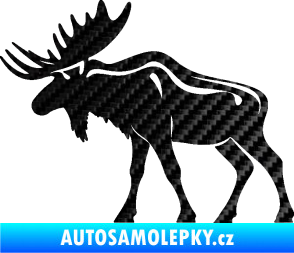 Samolepka Los 006 levá 3D karbon černý