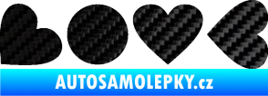Samolepka Love skládaný nápis 3D karbon černý