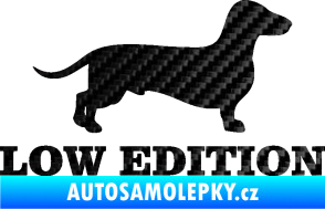 Samolepka Low edition pravá nápis 3D karbon černý