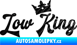 Samolepka Low King 001 nápis král 3D karbon černý