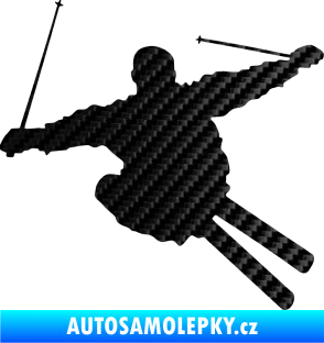 Samolepka Lyžař 001 pravá 3D karbon černý