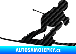 Samolepka Lyžař 002 pravá 3D karbon černý