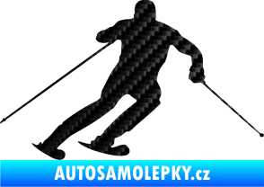 Samolepka Lyžař 003 pravá 3D karbon černý