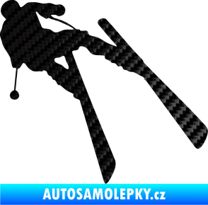 Samolepka Lyžař 007 pravá 3D karbon černý