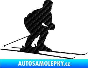 Samolepka Lyžař 009 pravá 3D karbon černý