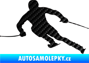 Samolepka Lyžař 012 levá 3D karbon černý