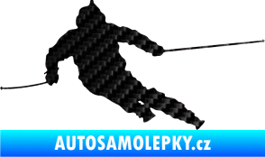 Samolepka Lyžař 015 levá 3D karbon černý