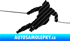Samolepka Lyžař 015 pravá 3D karbon černý