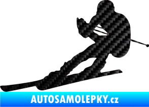 Samolepka Lyžař 022 levá 3D karbon černý