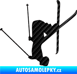 Samolepka Lyžař 023 levá 3D karbon černý