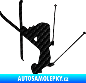 Samolepka Lyžař 023 pravá 3D karbon černý