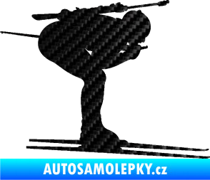 Samolepka Lyžař 028 pravá - biatlon 3D karbon černý