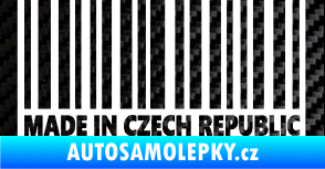 Samolepka Made in Czech republic čárový kód 3D karbon černý