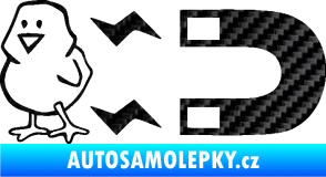 Samolepka Magnet na ptáky levá 3D karbon černý