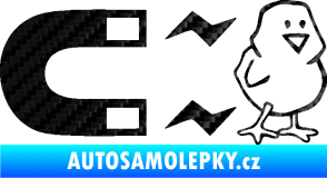 Samolepka Magnet na ptáky pravá 3D karbon černý