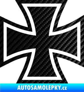 Samolepka Maltézský kříž 001 3D karbon černý
