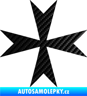 Samolepka Maltézský kříž 002 3D karbon černý