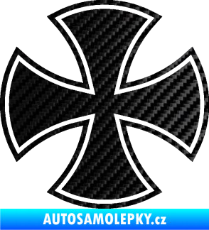 Samolepka Maltézský kříž 003 3D karbon černý