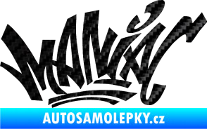 Samolepka Maniac - graffiti 3D karbon černý