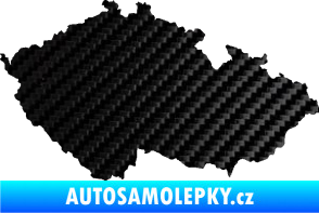 Samolepka Mapa České republiky 001  3D karbon černý