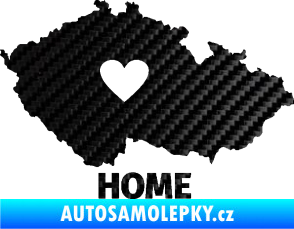 Samolepka Mapa České republiky 004 home 3D karbon černý