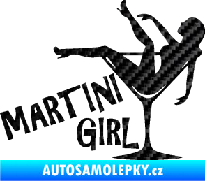 Samolepka Martini girl 3D karbon černý