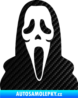 Samolepka Maska 001 scream 3D karbon černý
