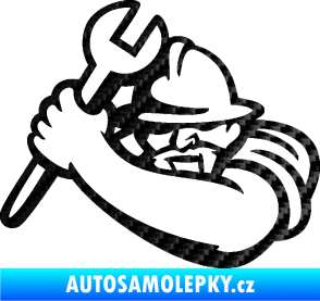 Samolepka Mechanik 001 levá 3D karbon černý