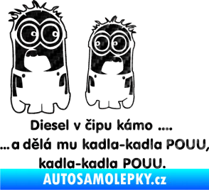 Samolepka Mimoňi 3D karbon černý