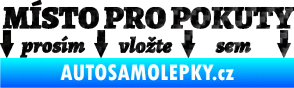 Samolepka Místo pro pokuty nápis na přední sklo 3D karbon černý
