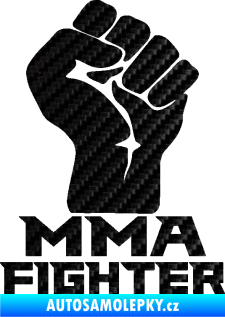 Samolepka MMA Fighter 001 pravá pěst 3D karbon černý