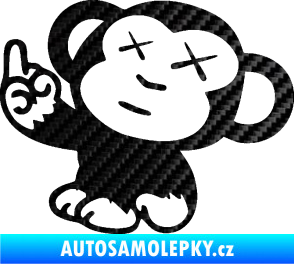 Samolepka Monkey Fuck Off JDM levá 3D karbon černý