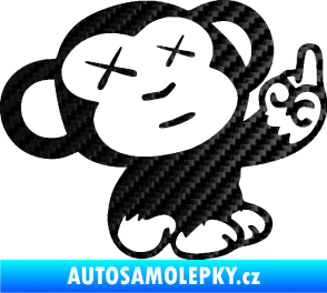 Samolepka Monkey Fuck Off JDM pravá 3D karbon černý