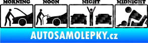 Samolepka Morning noon night midnight 3D karbon černý